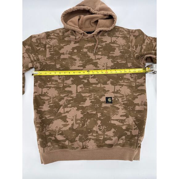 Carhartt Tan Loose Fit Spell Out Camoflage Midweight Logo Hoodie Men’s Medium - Picture 4 of 7